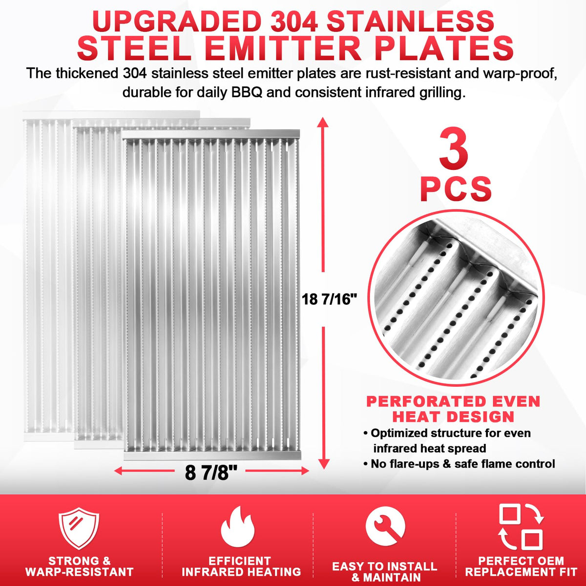 DcYourHome tru-infrared compatible plates ensuring even heat distribution.