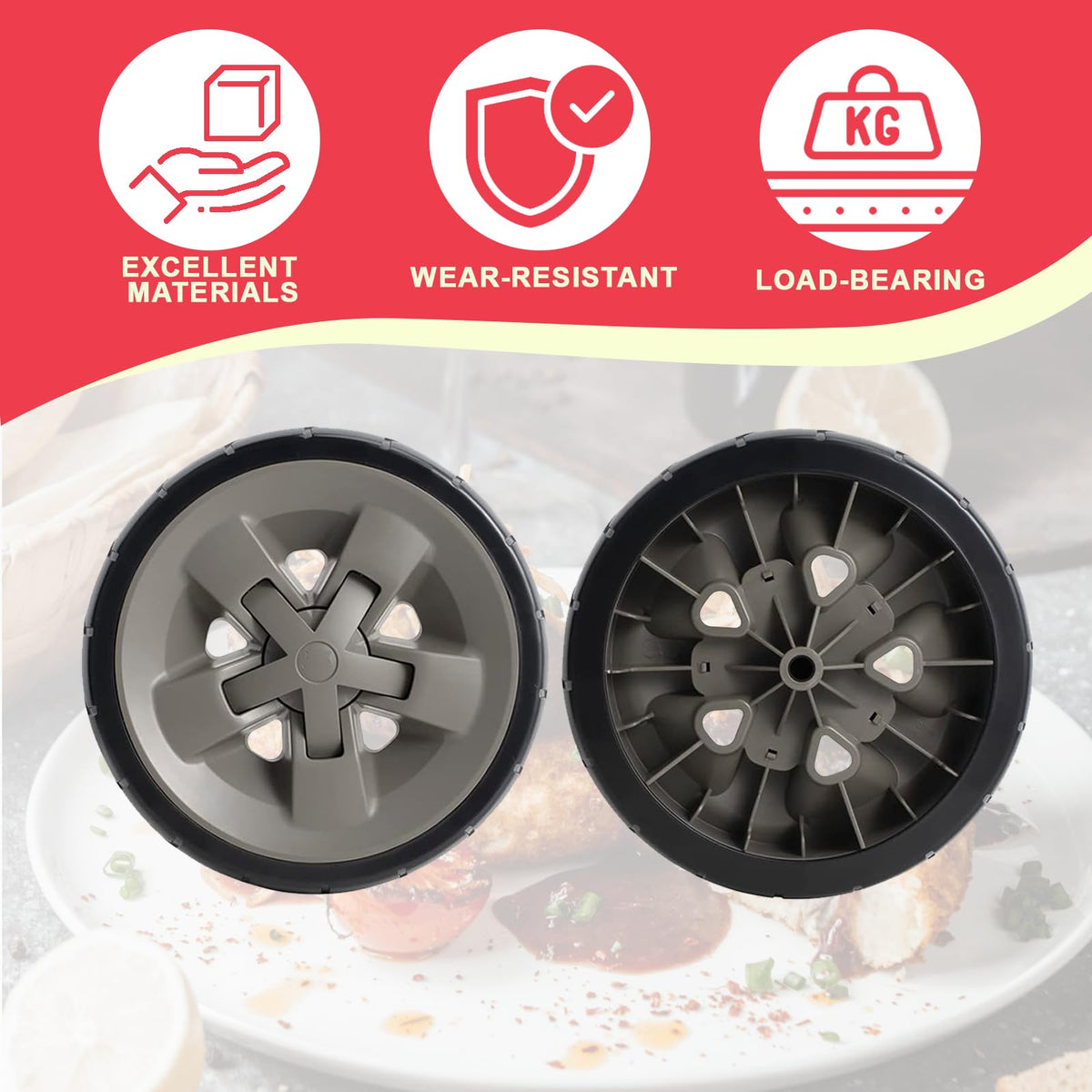 DcYourHome 8 inch wheels are easy to install, saving time during grill maintenance.