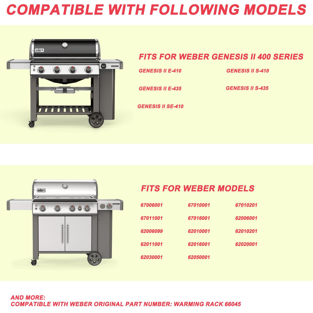 DcYourHome Weber GS4 warming rack side view highlighting durability