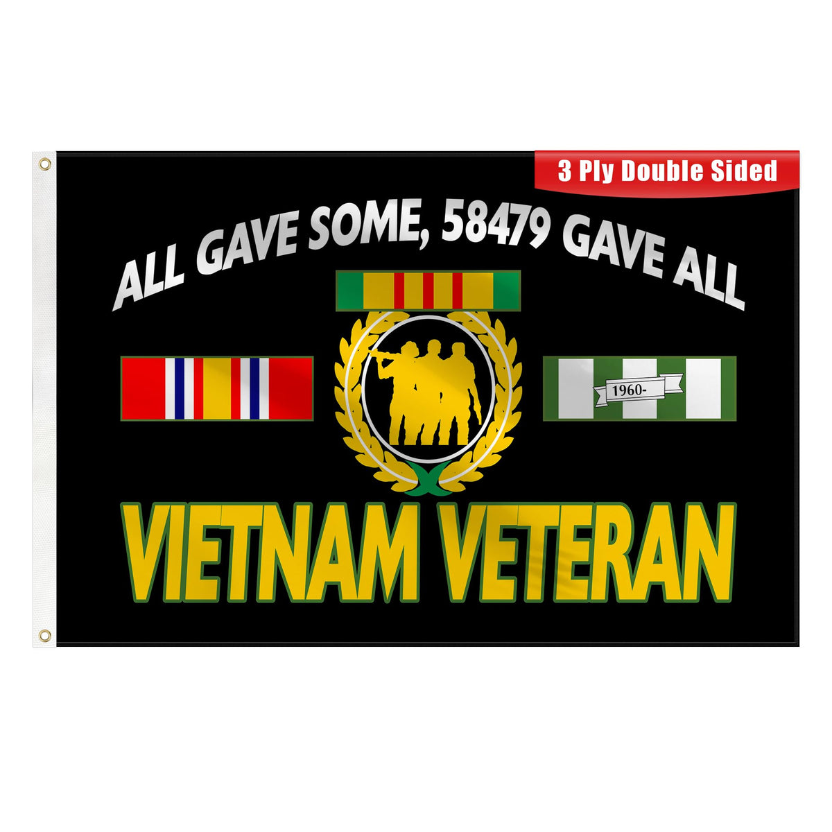 DDJEFYAO Vietnam Veteran flag 3x5 double-layer for durable outdoor display.