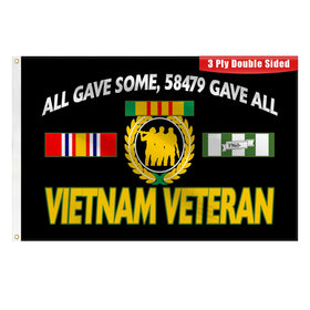 DDJEFYAO Vietnam Veteran flag 3x5 double-layer for durable outdoor display.