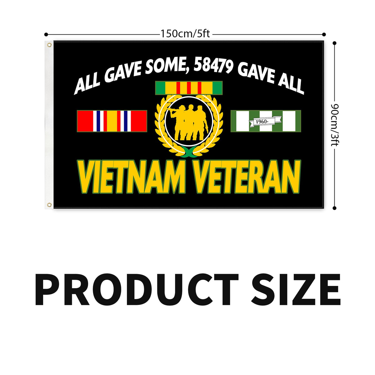 DDJEFYAO Vietnam Veteran flag outdoor-ready design resists wind.