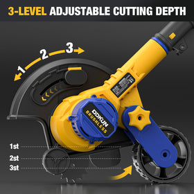 DDKUN edger with a 4-position rear guide wheel for straight lines