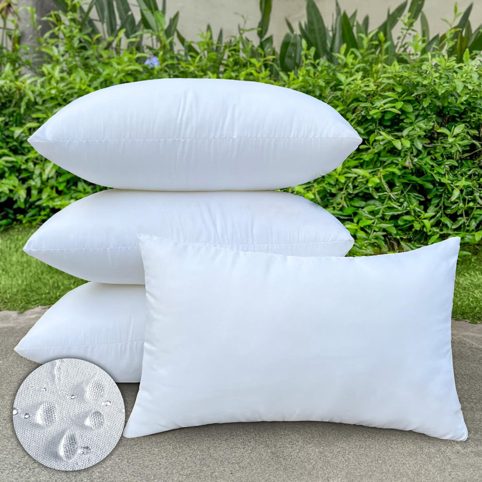 DDPSNSSJ 4-pack 12x20 outdoor lumbar pillow inserts for patio comfort