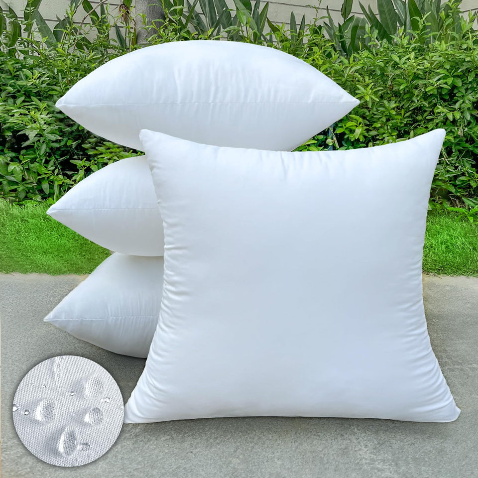 DDPSNSSJ 20x20 white outdoor pillow insert for patios with plush fill