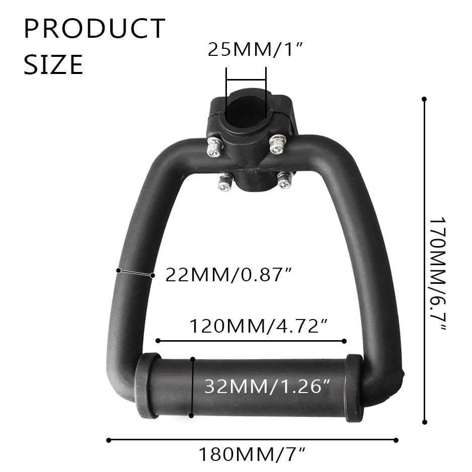 DDRAUY trimmer handle bar side view demonstrates compact mounting compatibility.