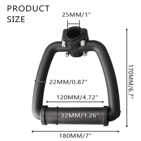 DDRAUY trimmer handle bar side view demonstrates compact mounting compatibility.