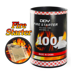 DDY 100-pack quick fire starters in waterproof package for reliable ignition outdoors