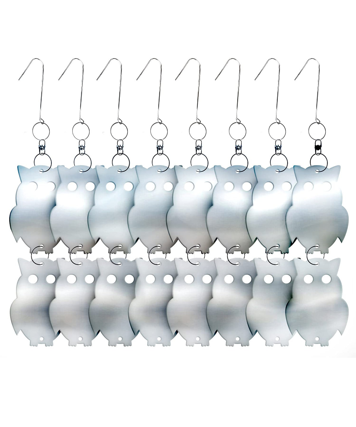 De-Bird acrylic reflective owl decoy catching sunlight deters garden birds humanely.