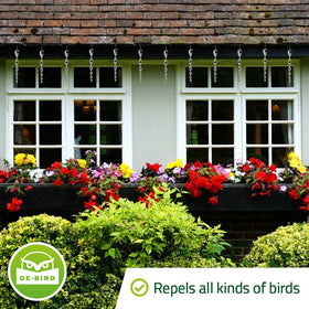 De-Bird glare rods for patios provide humane, low-maintenance garden protection.