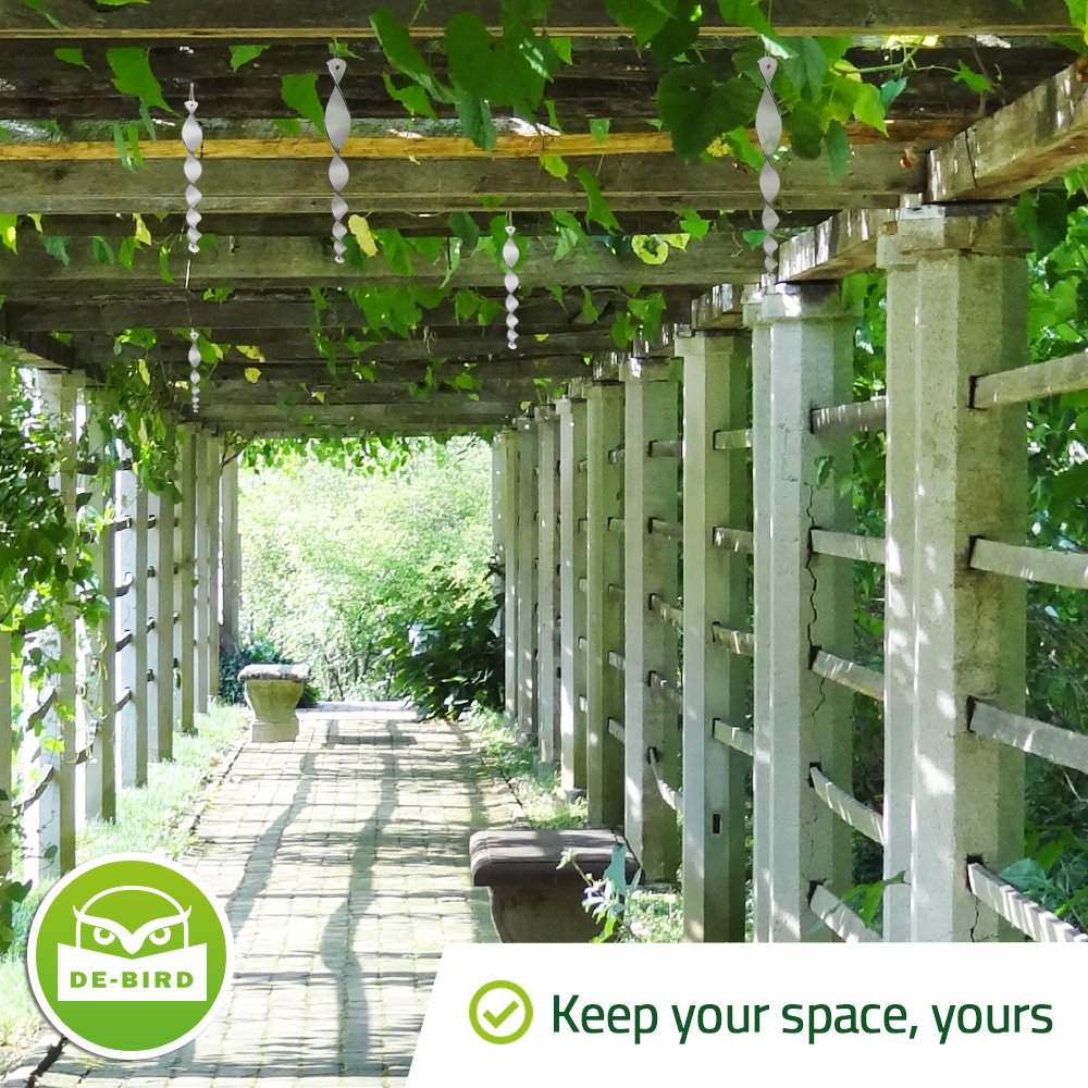 De-Bird weather-resistant acrylic rods withstand rain and sun while deterring birds.