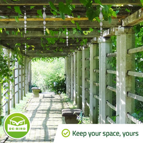 De-Bird weather-resistant acrylic rods withstand rain and sun while deterring birds.