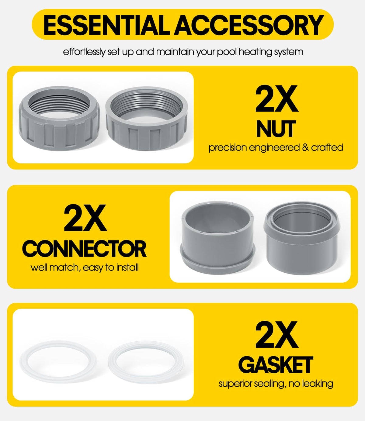 DearChan 2-inch PVC connectors support efficient heat transfer.