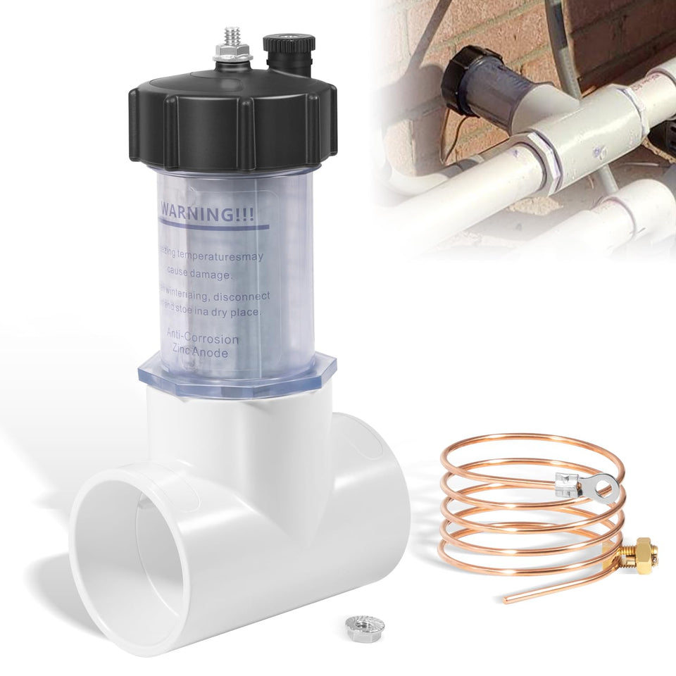 Deargooday 104-D zinc-anode with copper-wire protects saltwater-pool parts