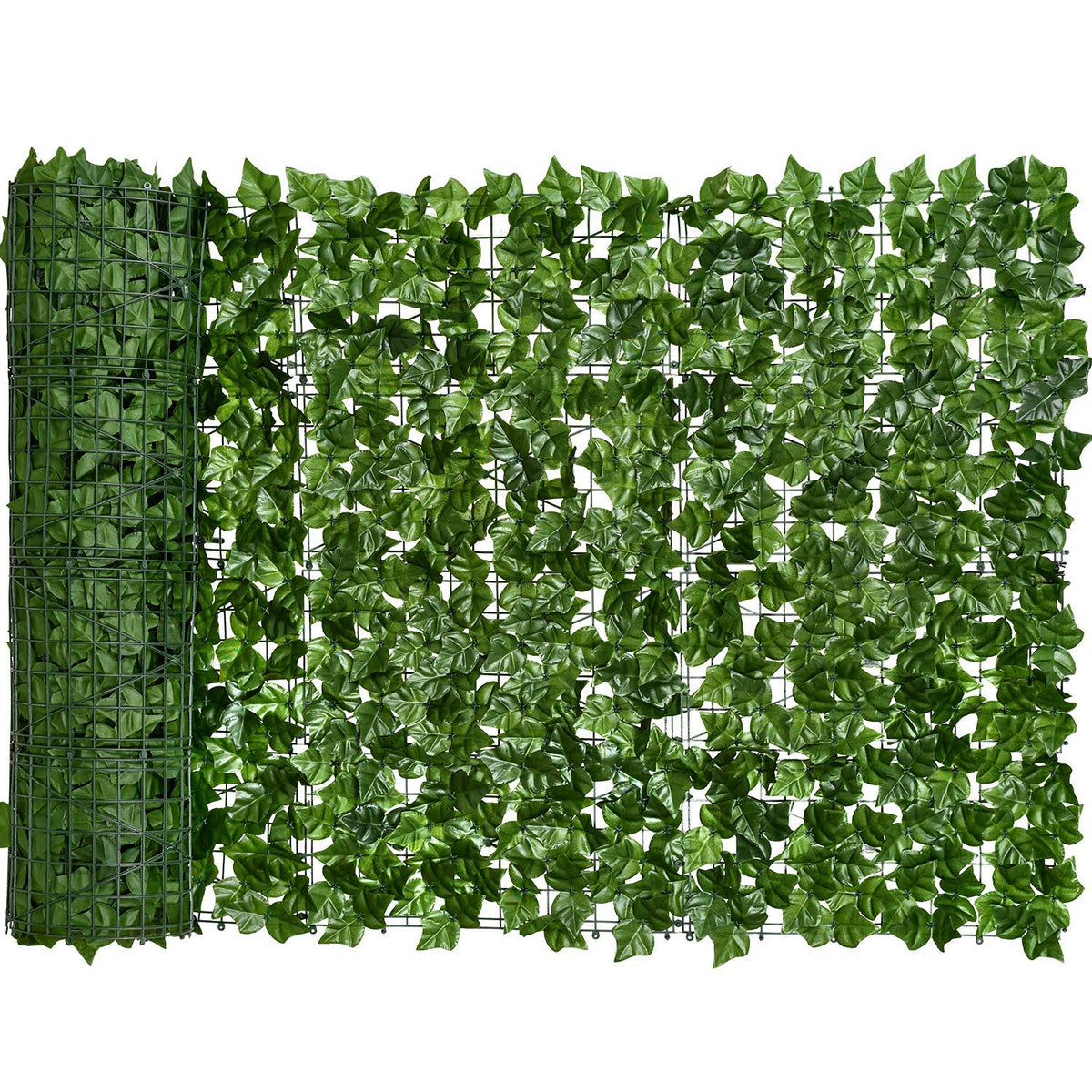 DearHouse ivy privacy fence close-up leaves offering a lifelike green screen for outdoor spaces.