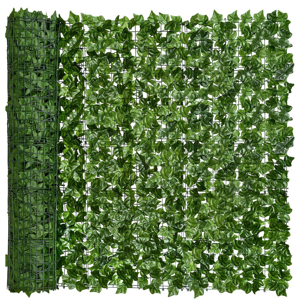 DearHouse artificial ivy privacy fence panel with dense green leaves for outdoor privacy