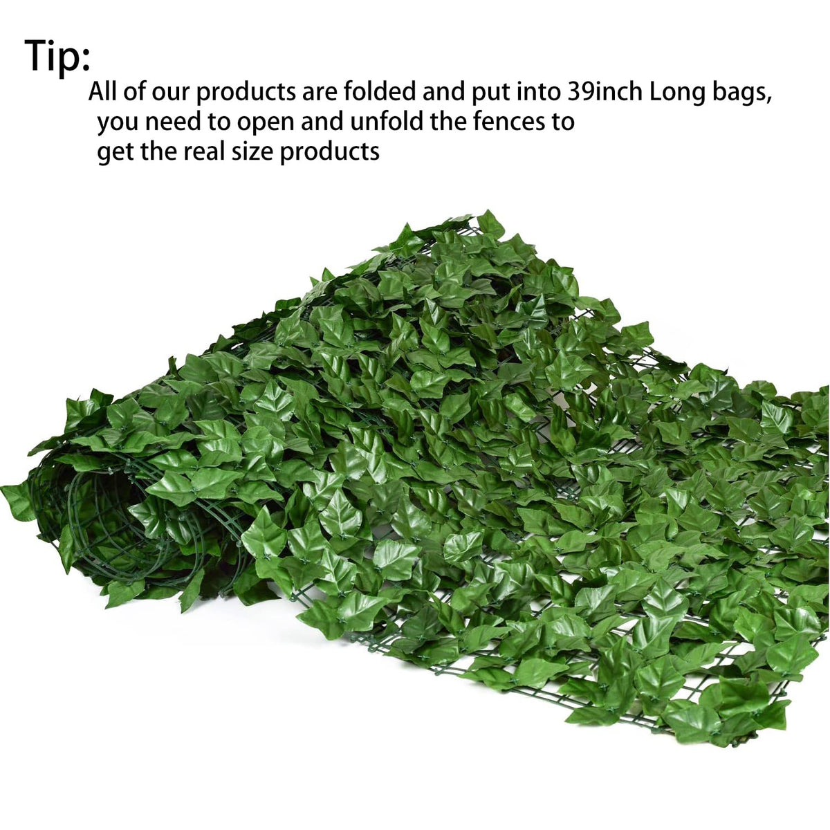 DearHouse ivy panel with mesh backing allows airflow while preserving privacy.