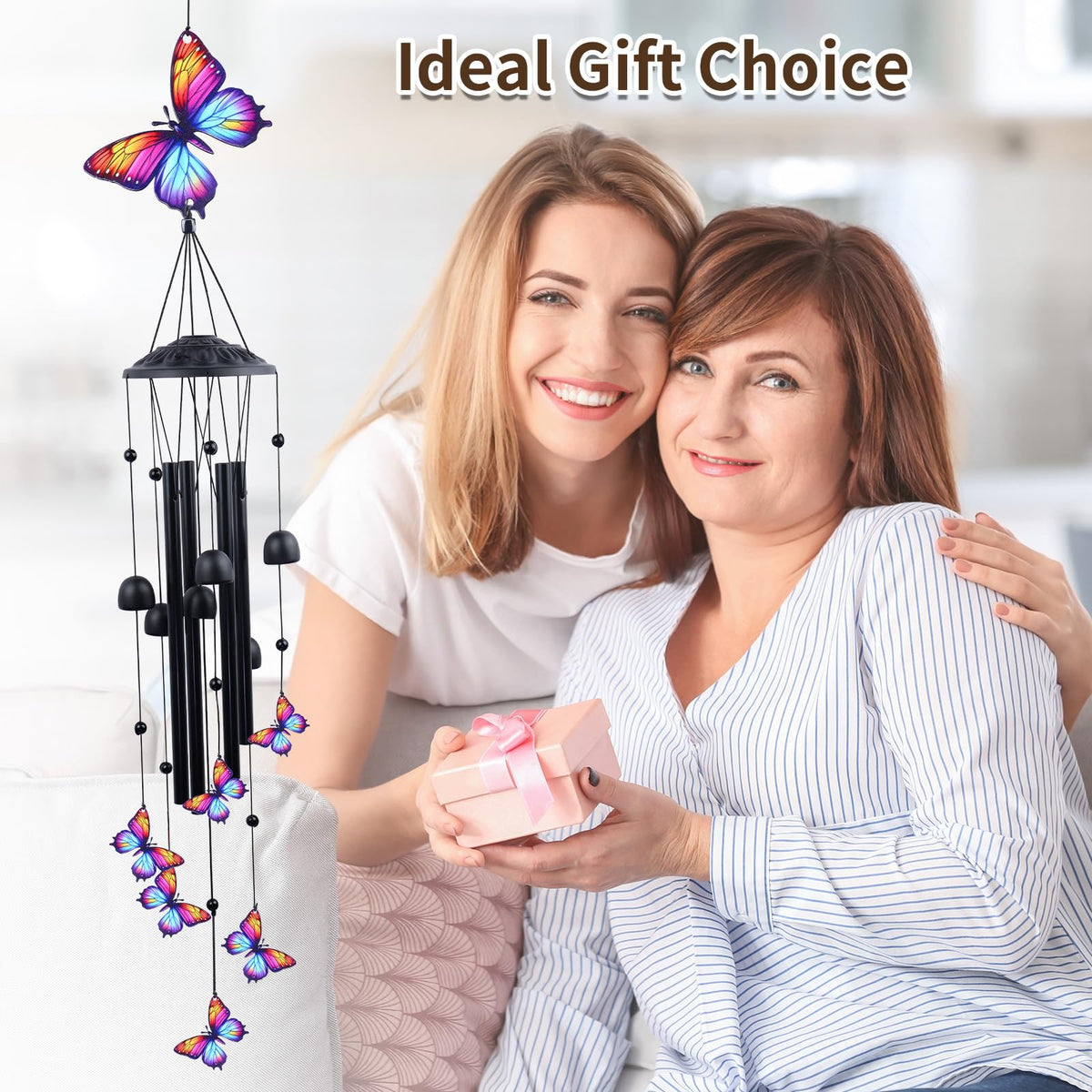 This durable wind chime withstands sun and rain for reliable outdoor use.