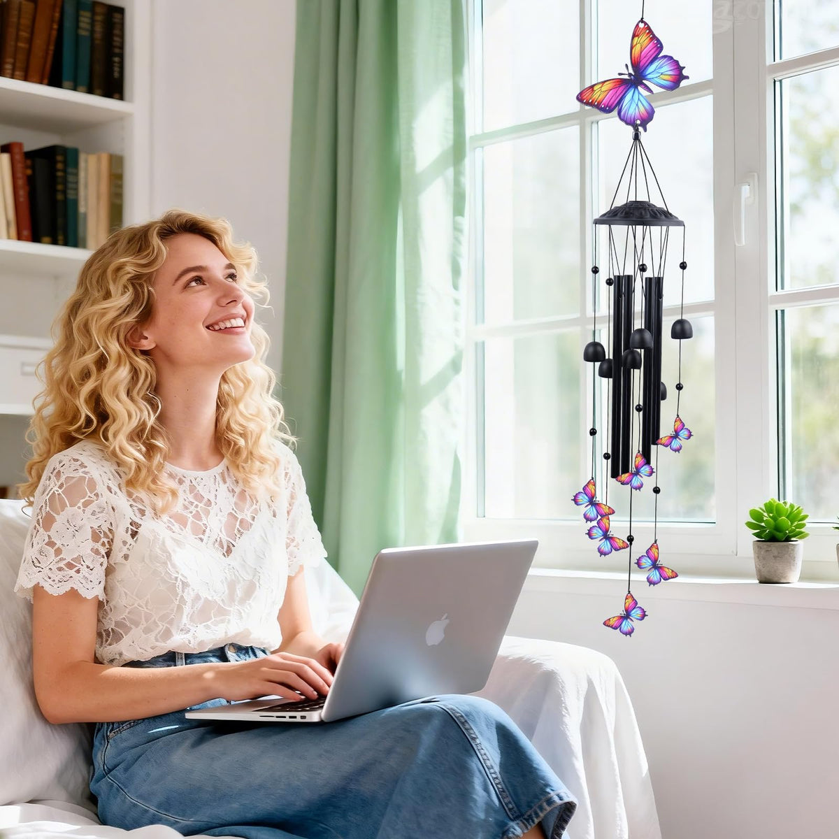 DearKeeps colorful pendants and metal tubes bring indoor charm near windows or hallways.
