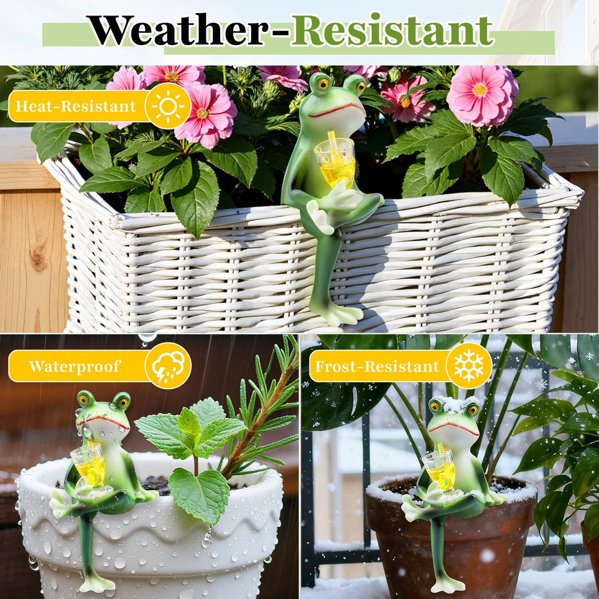 DearKeeps Garden Frog Statues plant hanger: convenient option for suspending planters.