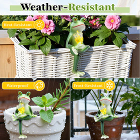 DearKeeps Garden Frog Statues plant hanger: convenient option for suspending planters.
