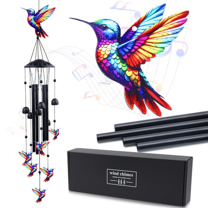 DearKeeps hummingbird wind chime with a large pendant brightens outdoor space