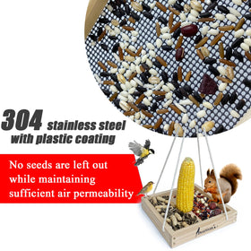 Deartisan 304-coated mesh keeps seeds accessible for small birds.