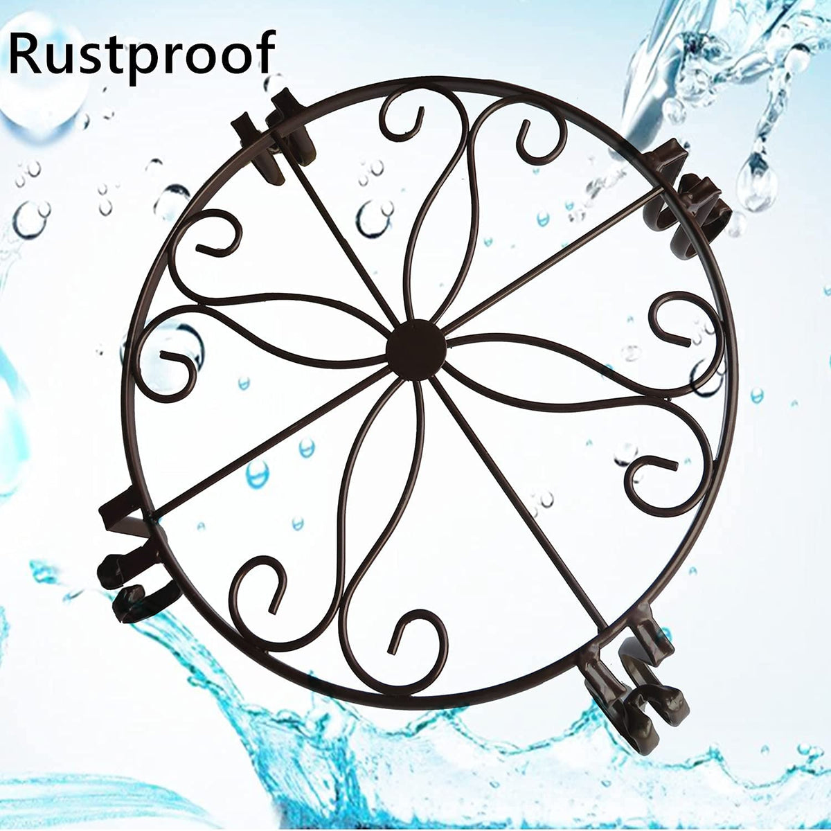 Compact 12 inch diameter fits most large pots without obstructing view.