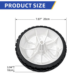 DeaWater front wheel assembly close-up highlighting hub and axle for long life