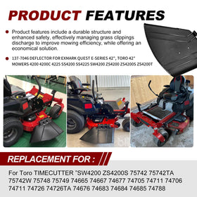 DeaWater discharge-control feature directs clippings for a cleaner mower deck.