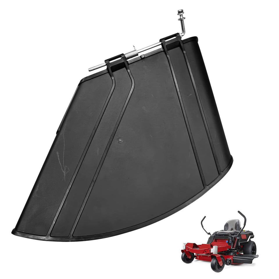 deawater discharge deflector front view for Toro ExMark mowers improves clipping control