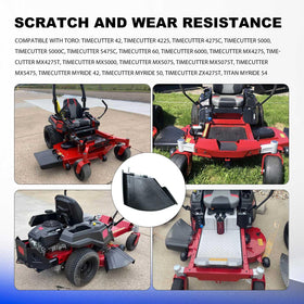 deawater discharge deflector in use on Toro ExMark mower for cleaner cuts