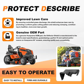 Durable Deawater shield material resists impact during mowing.