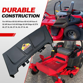 Deawater side discharge chute for Ariens ZT XL52 channels clippings for consistent results.