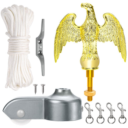 DEAYOU 6 inch eagle topper on flagpole, durable and weatherproof