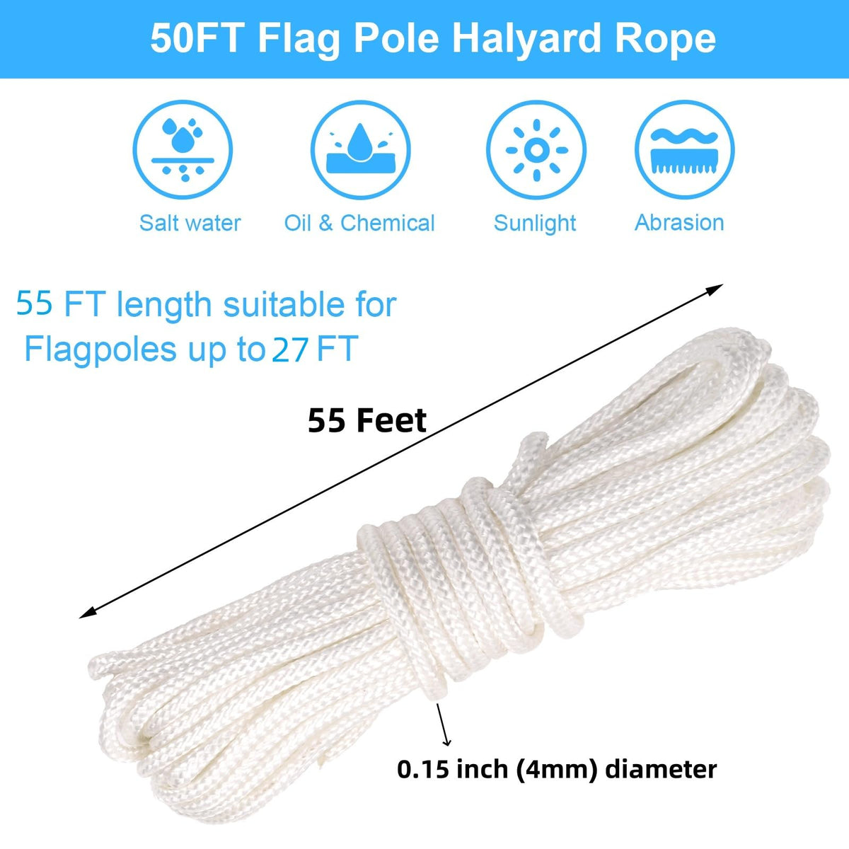 DEAYOU four swivel hooks for secure flag attachment and reduced tangling