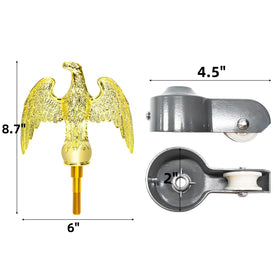 DEAYOU aluminum flagpole truck with nylon pulley for smooth hoisting