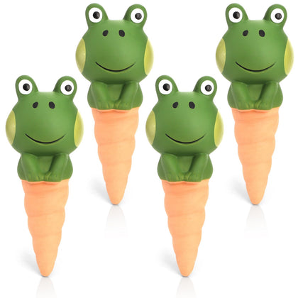 DEAYOU frog-shape self-watering spike closeup maintains steady moisture for herbs.