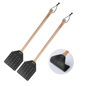 DEBETOOL indoor leather fly swatter with long handle for fast, precise hits.