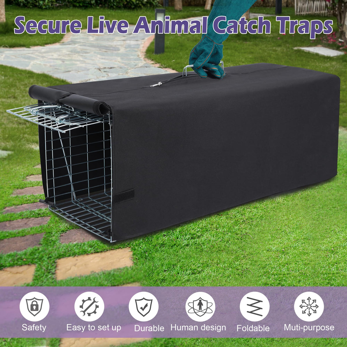 Deblue catch-and-release ready trap suitable for small mammals.