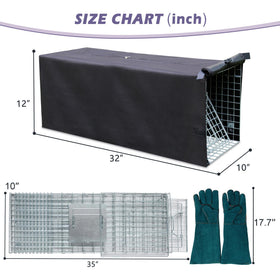 Deblue heavy-duty folding animal trap built for outdoor durability.