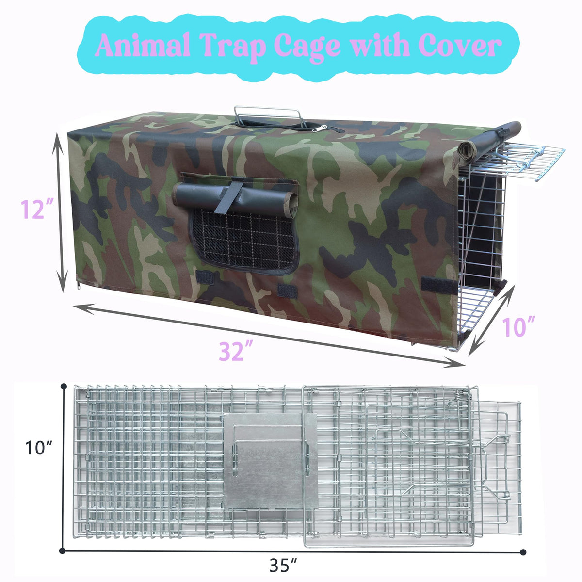Deblue packaging includes cover and cage for versatile trapping setups.