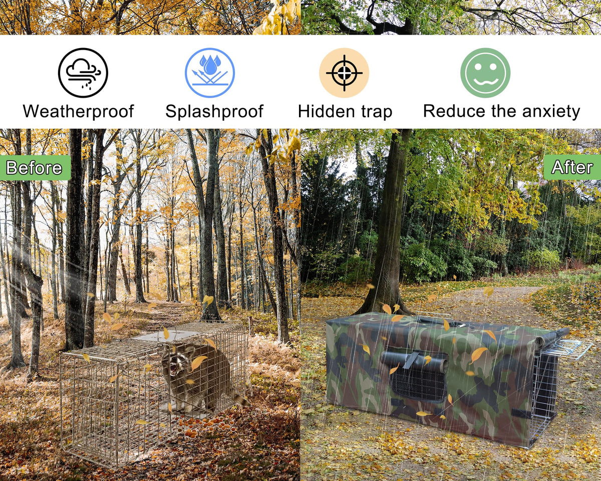Deblue 32x10x12 inch trap cage ready for quick capture in the field.