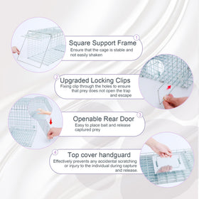 Deblue weatherproof galvanized steel trap designed for harsh outdoor conditions.