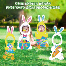 DECEED Easter yard sign chick face large adds cheerful spring vibe to lawn decor.
