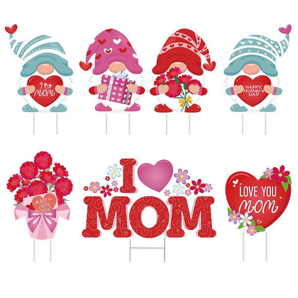 DECEED Mother's Day yard sign gnome designs improve outdoor visibility for celebrations