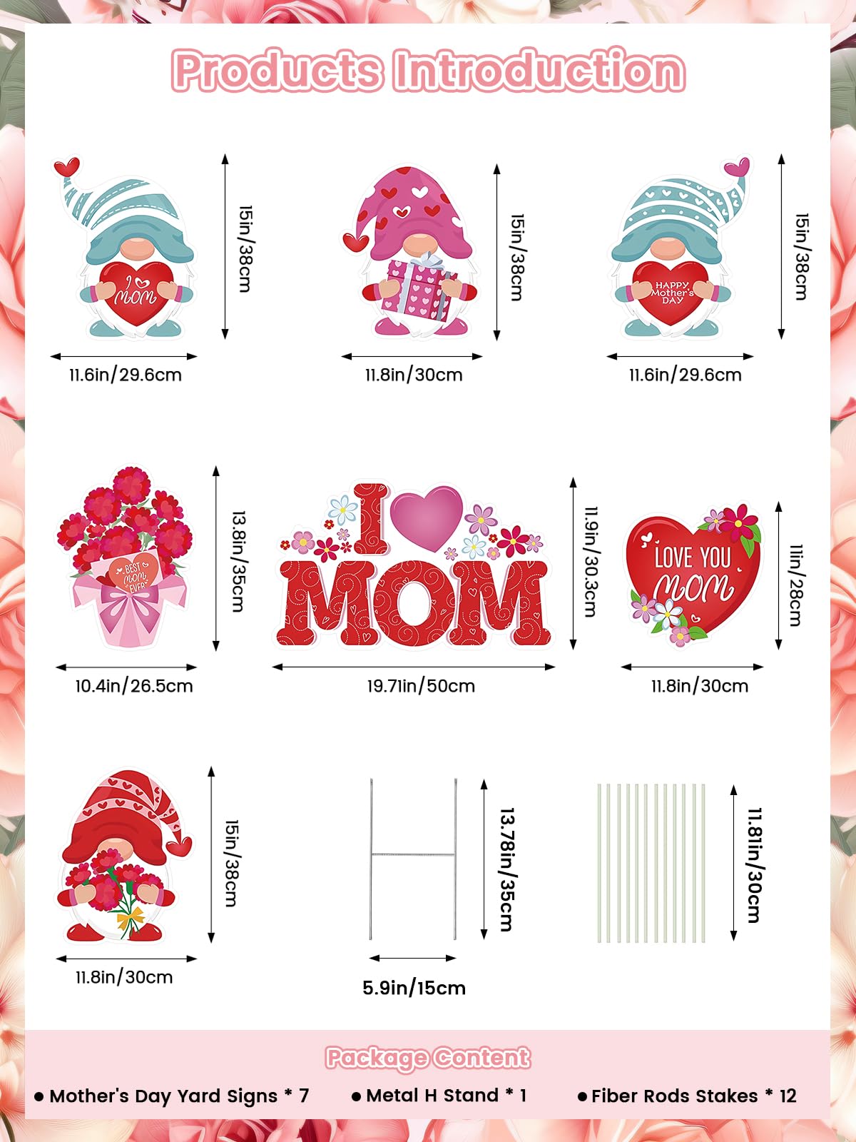 DECEED Mother's Day yard sign gnome variation offers versatile outdoor decor