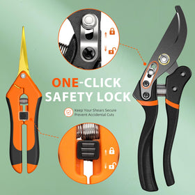 Ergonomic non slip handles on Decerk pruning tools