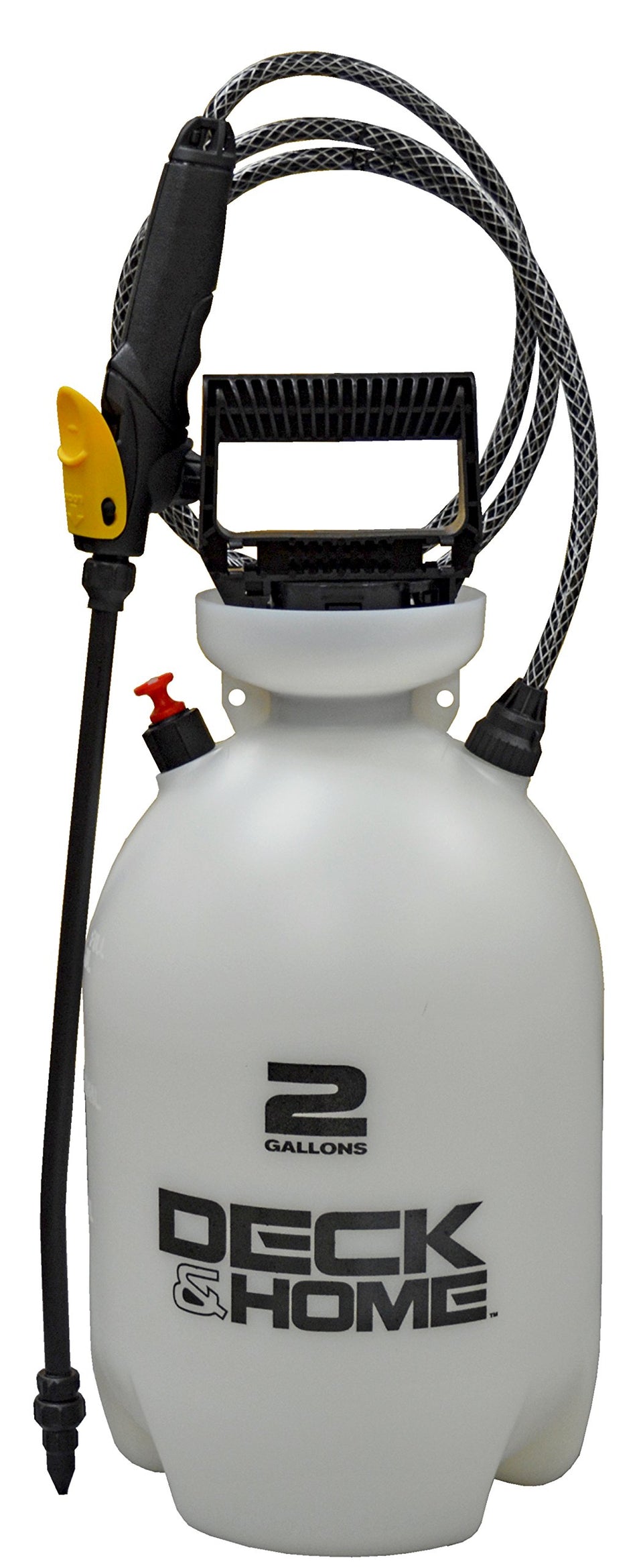 Deck & Home 190399 universal sprayer pump with Viton seals for chemical resistance.