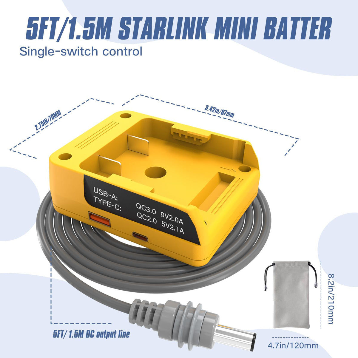 Deckit Starlink Mini low voltage protection safeguards the battery